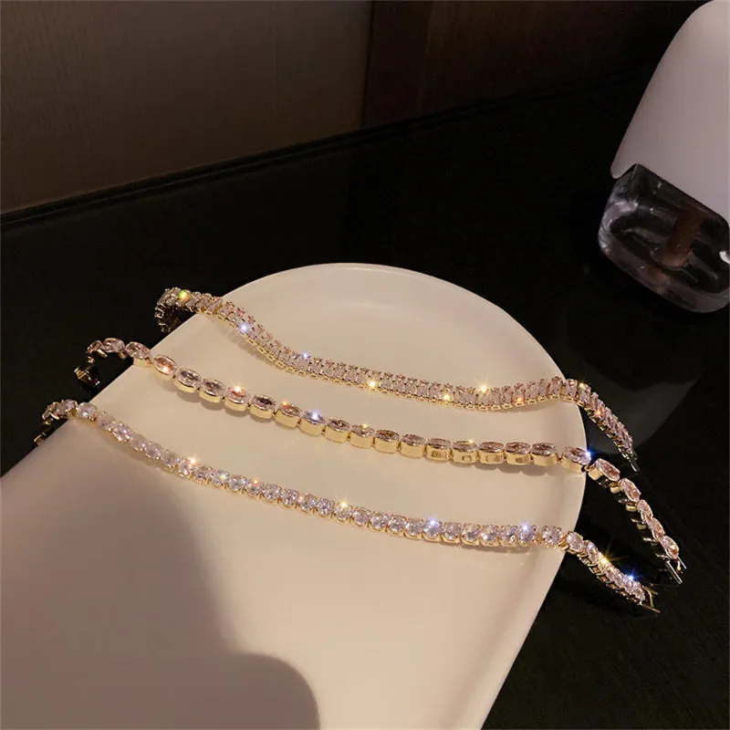 Sparkling Multi-style Zircon Bejeweled Tennis Bracelets