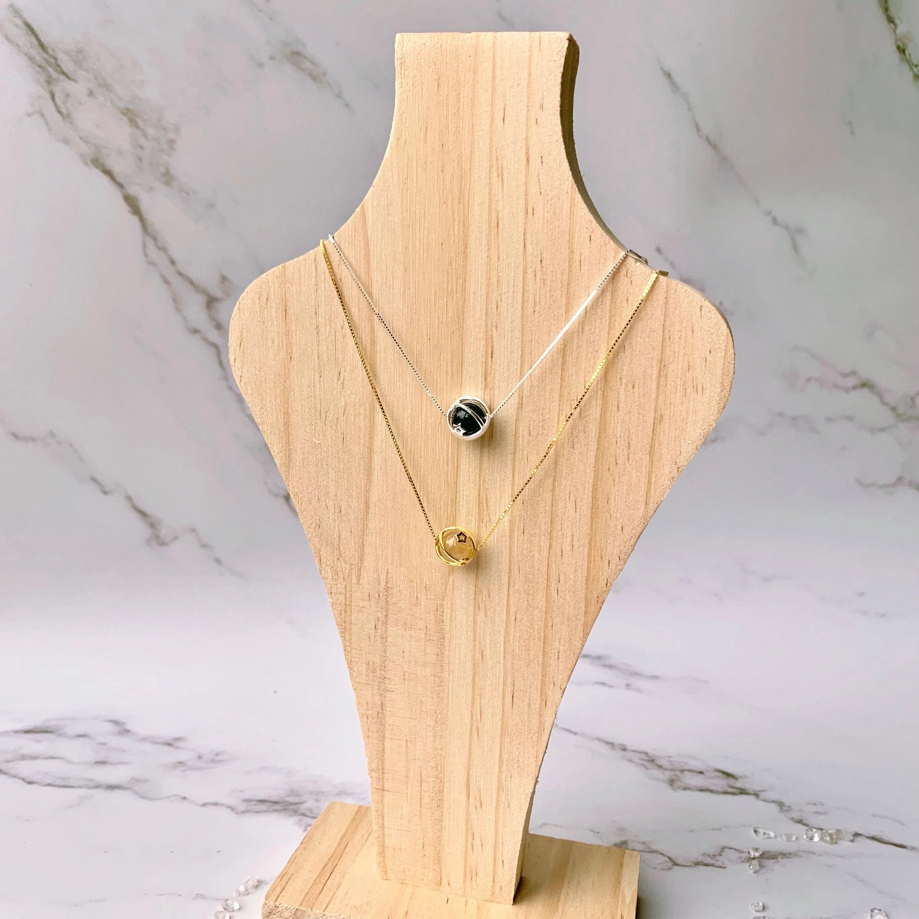 Starry Gemstone Day, Sunset, Night Themed Necklace