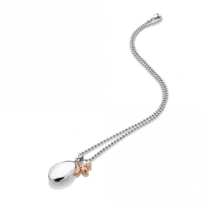 Sterling Silver Rose Gold Plated Bee Locket DP878