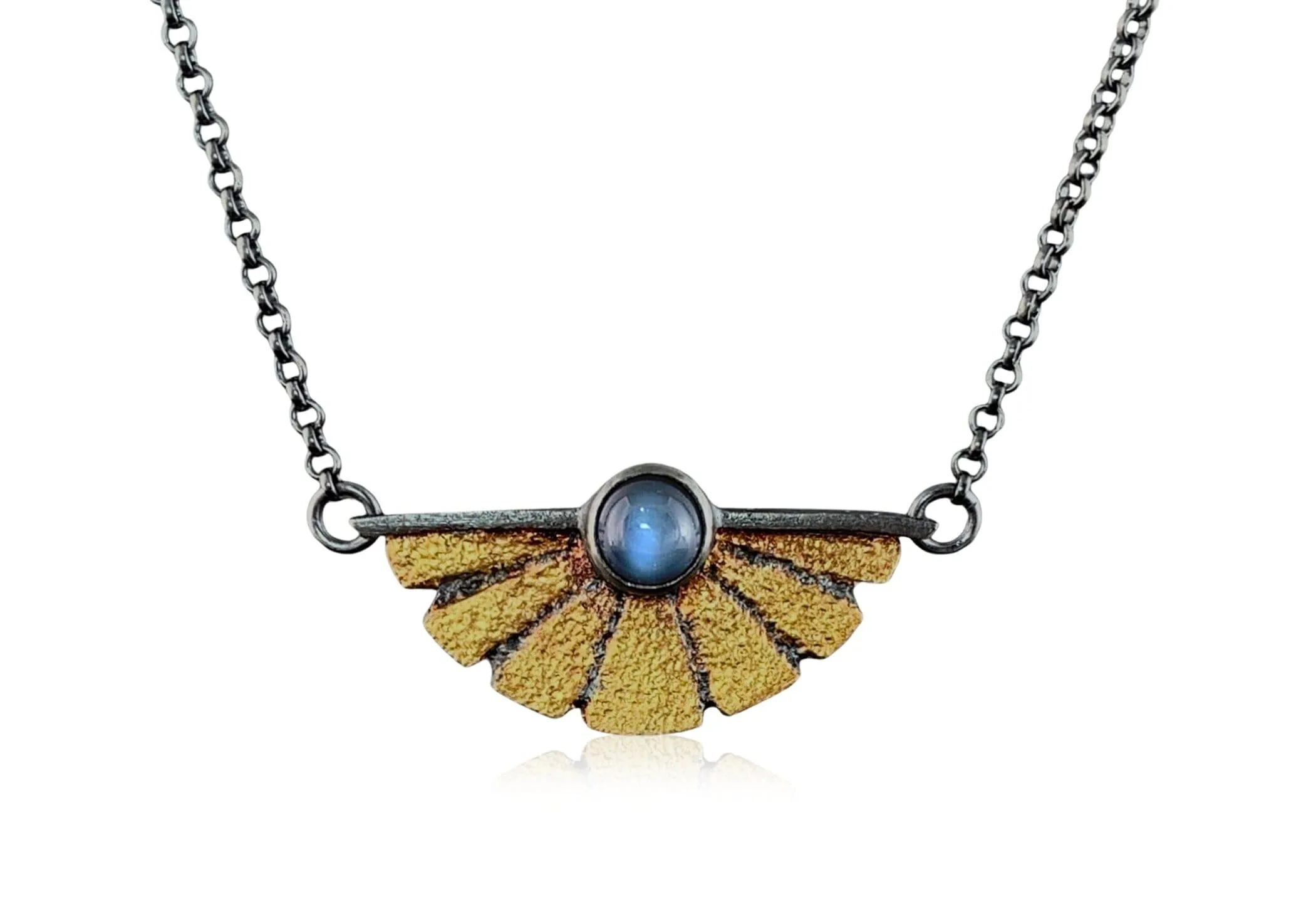 Sunburst Pendant with 6 mm Moonstone - Large