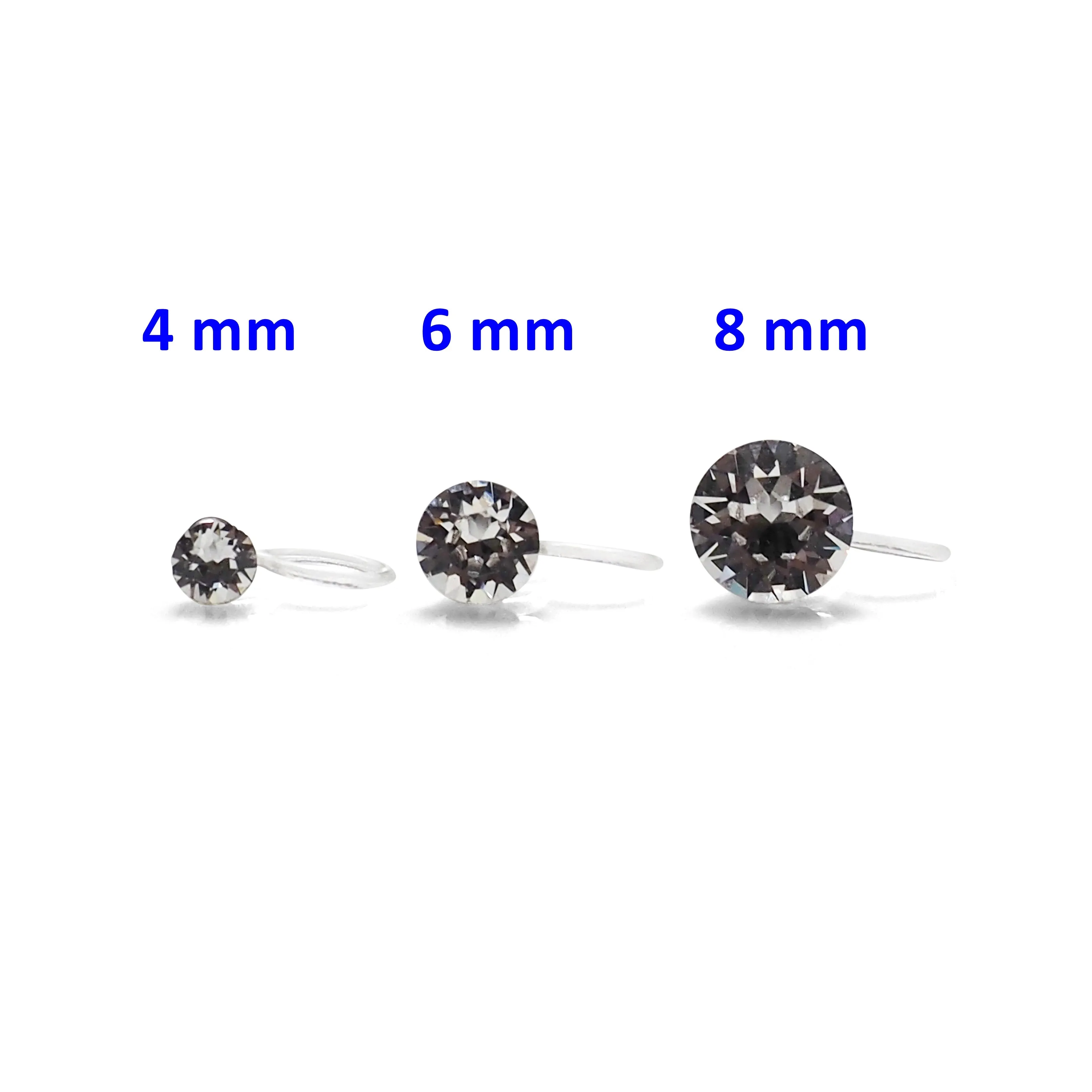 Swarovski crystal invisible clip on stud earrings