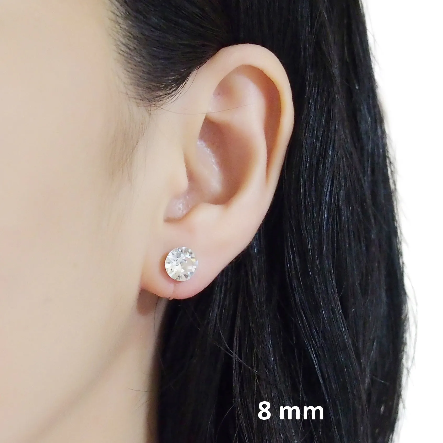 Swarovski crystal invisible clip on stud earrings