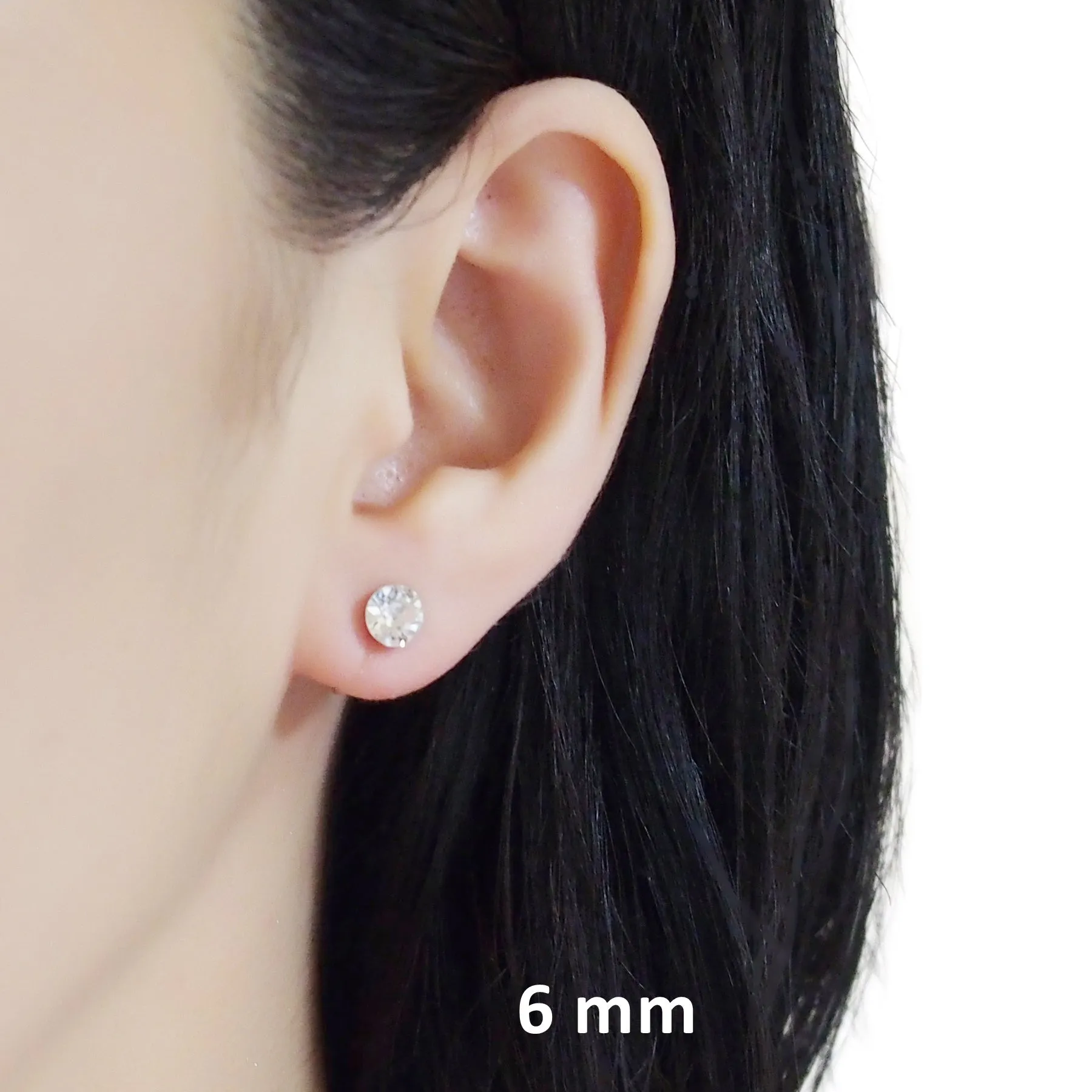 Swarovski crystal invisible clip on stud earrings