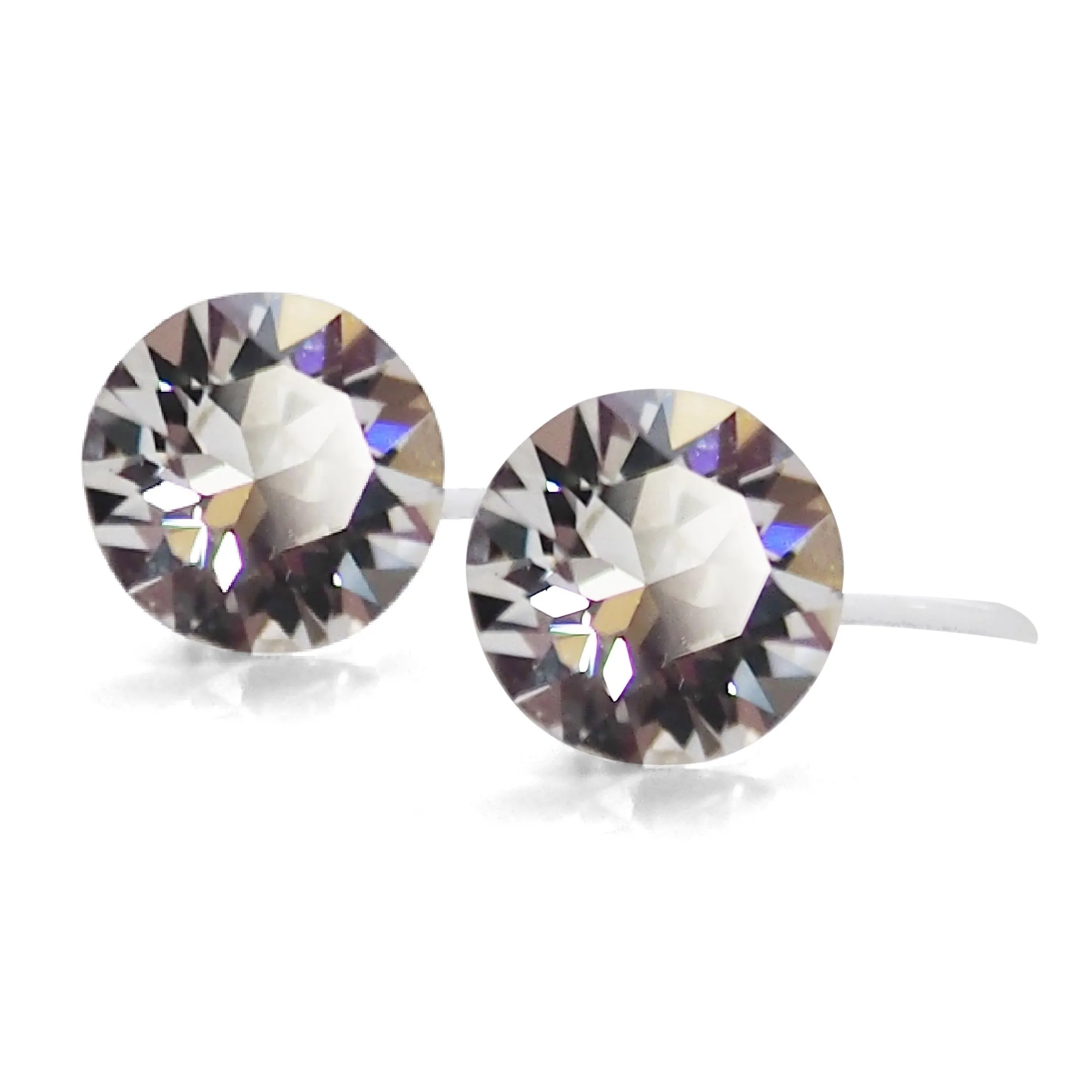 Swarovski crystal invisible clip on stud earrings