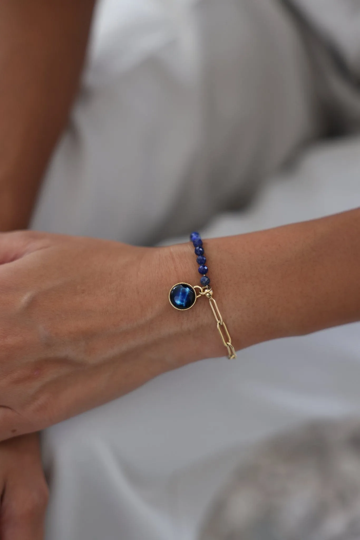 The Astral Bhavana Bracelet in Lapis