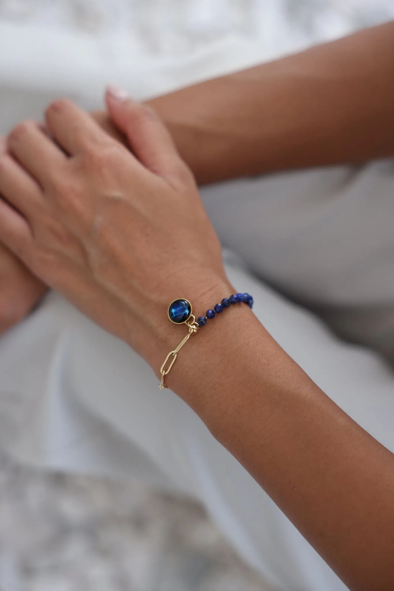 The Astral Bhavana Bracelet in Lapis