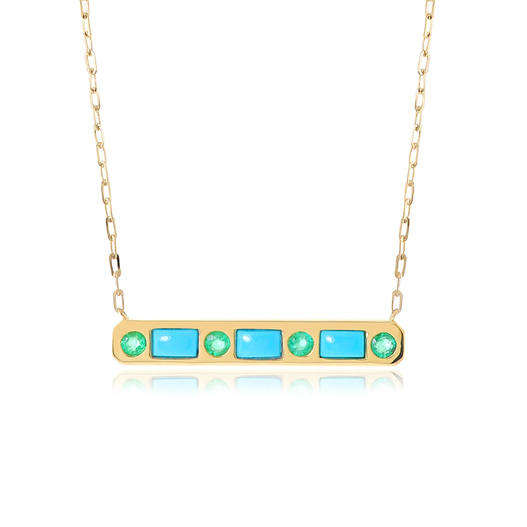 The Best Friend 18K Gemstone Bar Necklace