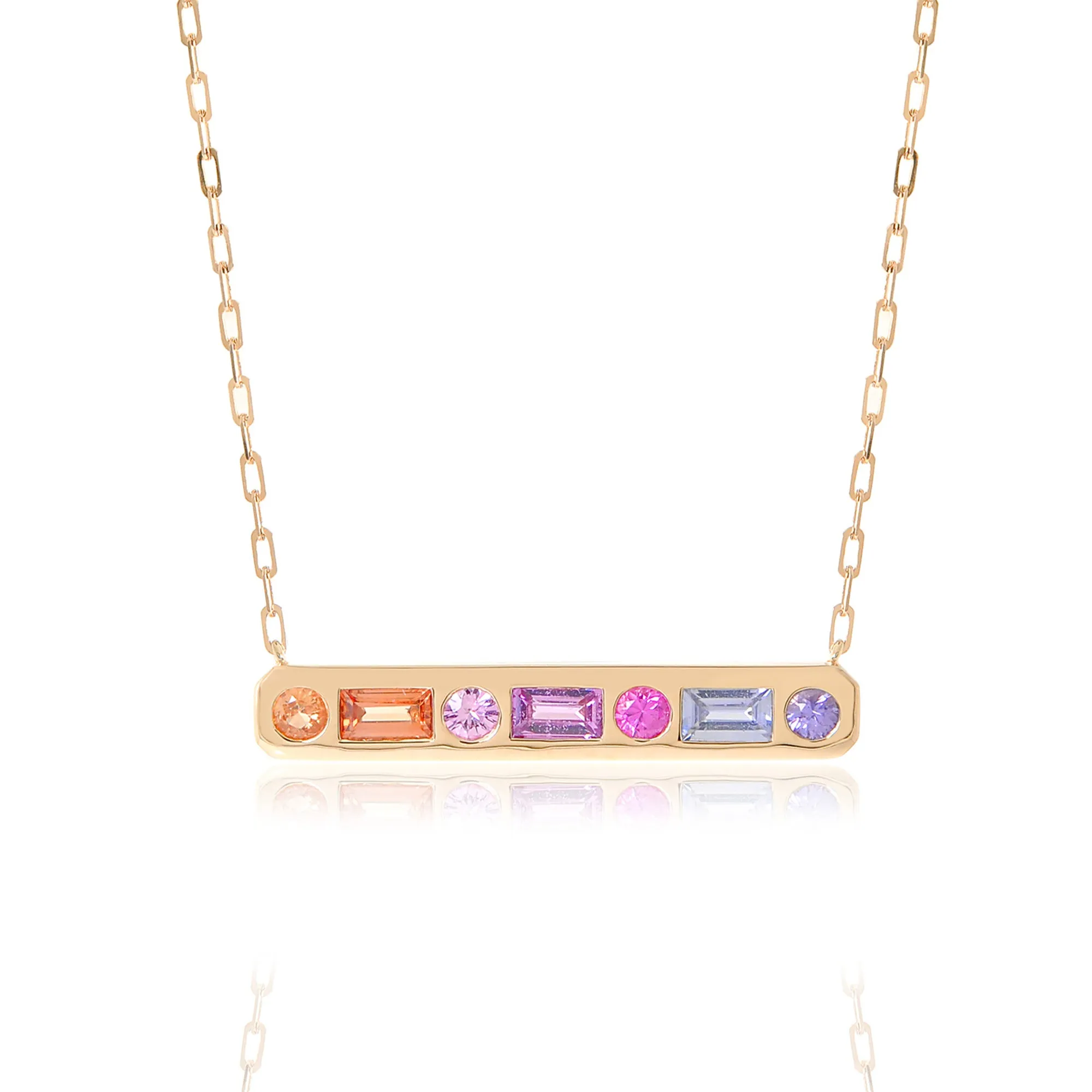 The Best Friend 18K Gemstone Bar Necklace