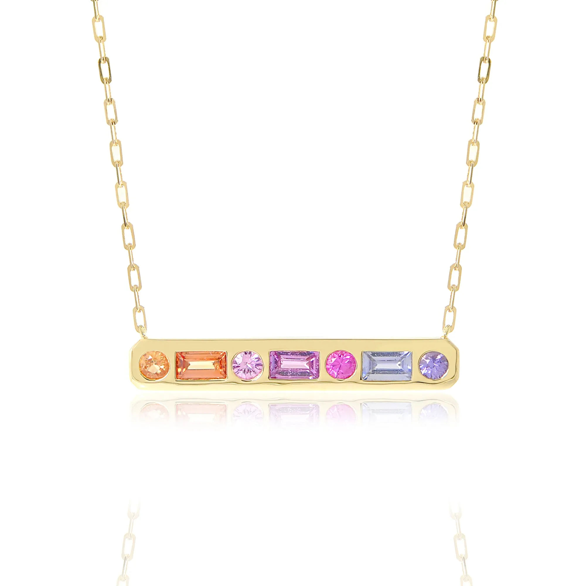 The Best Friend 18K Gemstone Bar Necklace