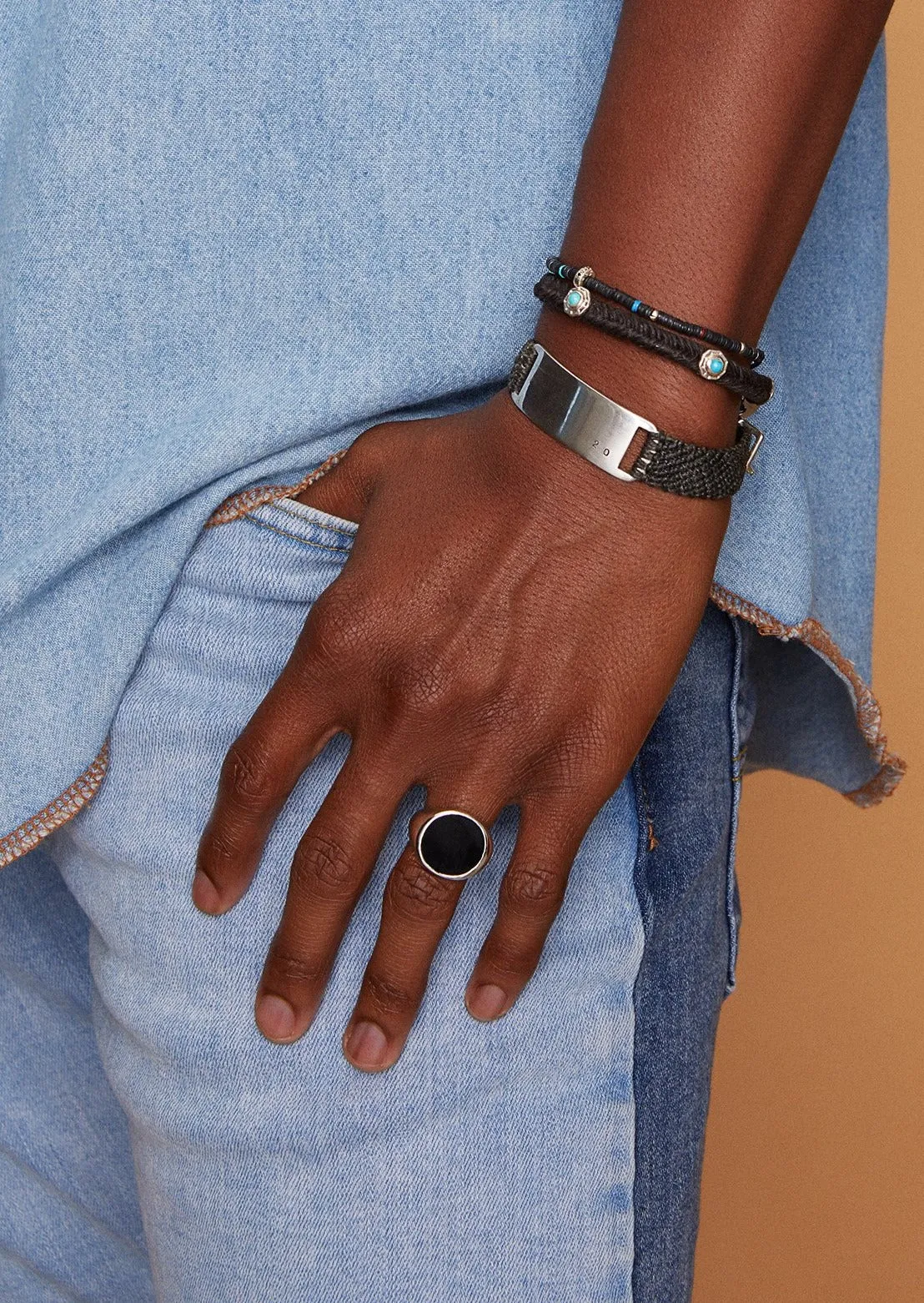 The Onyx Tablet Ring in Silver