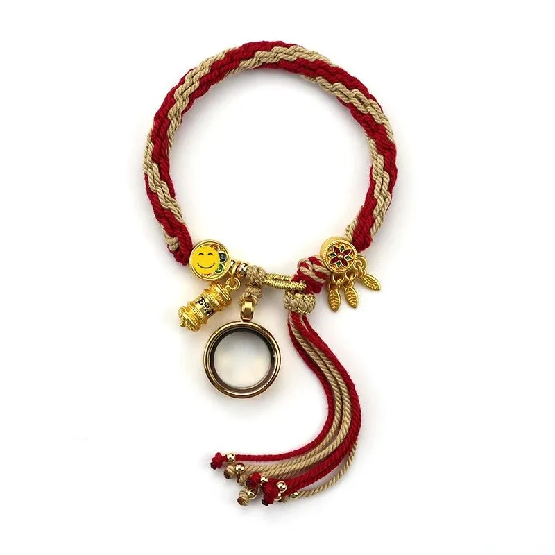 Tibetan Treasures Glass Locket Bracelet