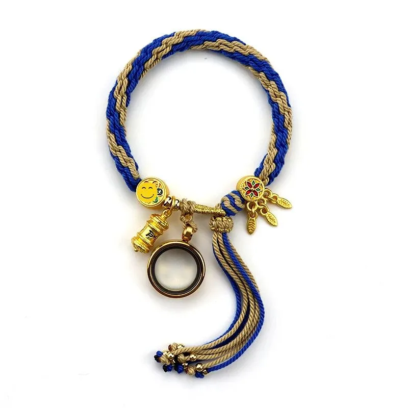 Tibetan Treasures Glass Locket Bracelet