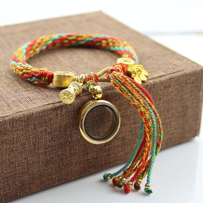 Tibetan Treasures Glass Locket Bracelet