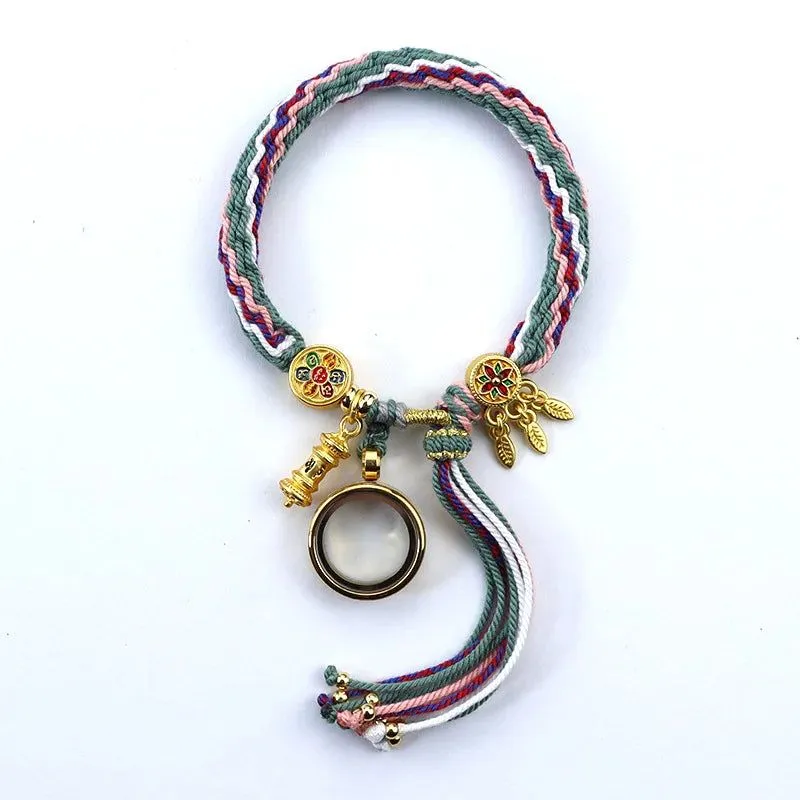 Tibetan Treasures Glass Locket Bracelet