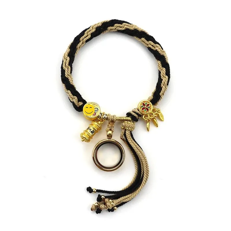Tibetan Treasures Glass Locket Bracelet
