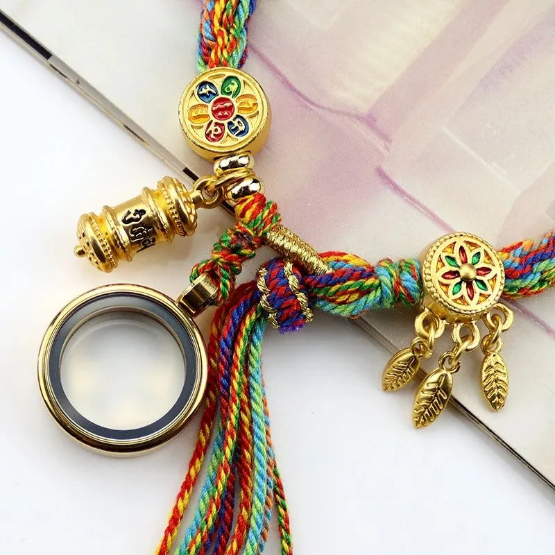 Tibetan Treasures Glass Locket Bracelet