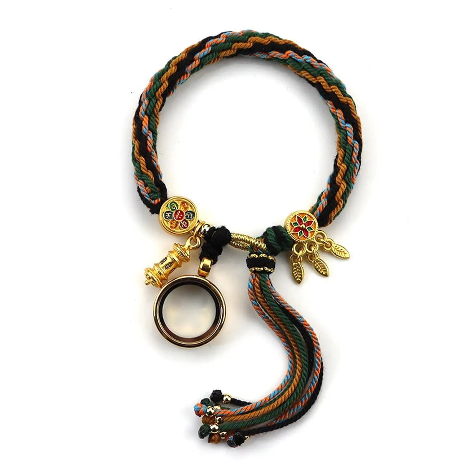 Tibetan Treasures Glass Locket Bracelet