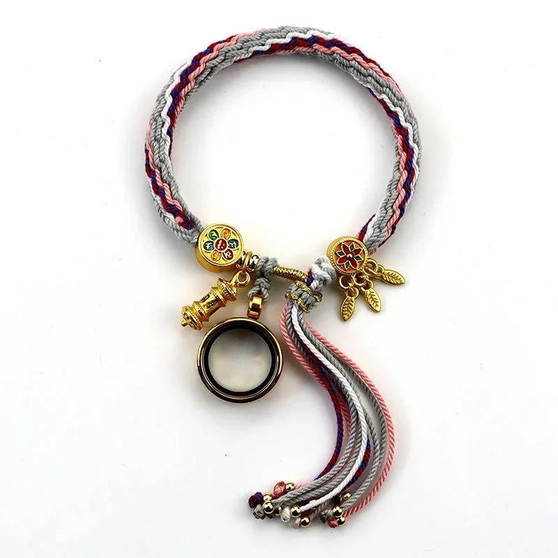 Tibetan Treasures Glass Locket Bracelet