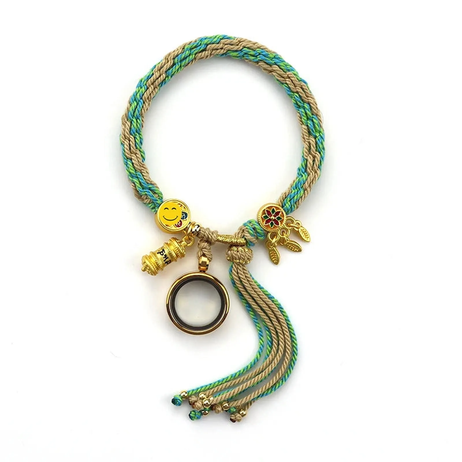 Tibetan Treasures Glass Locket Bracelet