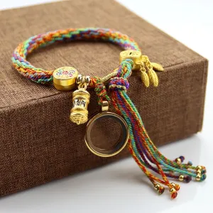 Tibetan Treasures Glass Locket Bracelet