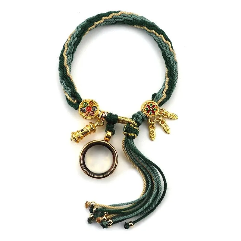 Tibetan Treasures Glass Locket Bracelet