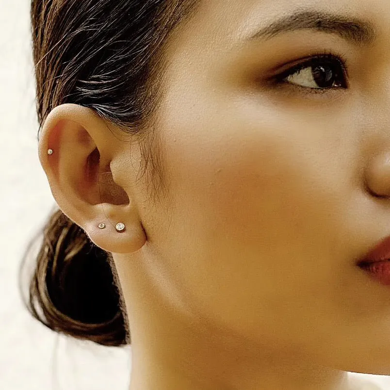 Tiny Diamond CZ Studs