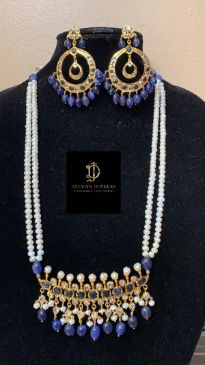Tirmani in natural pearls and sapphires ( SHIPS IN 4 WEEKS  )