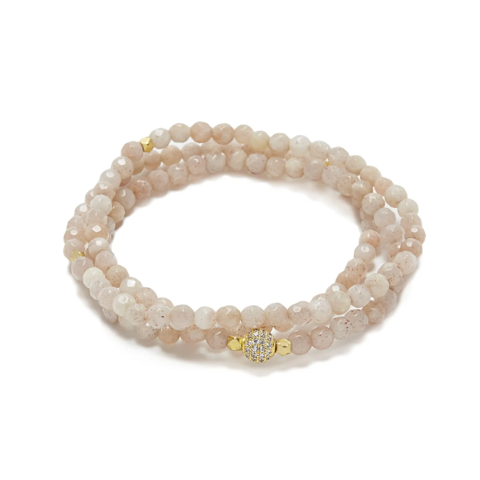Triple Wrap - pink moonstone