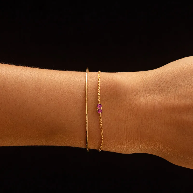 Twin Bracelet, Rhodolite Garnet, Gold