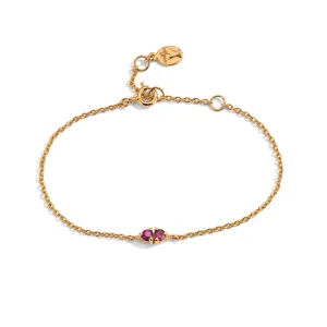 Twin Bracelet, Rhodolite Garnet, Gold