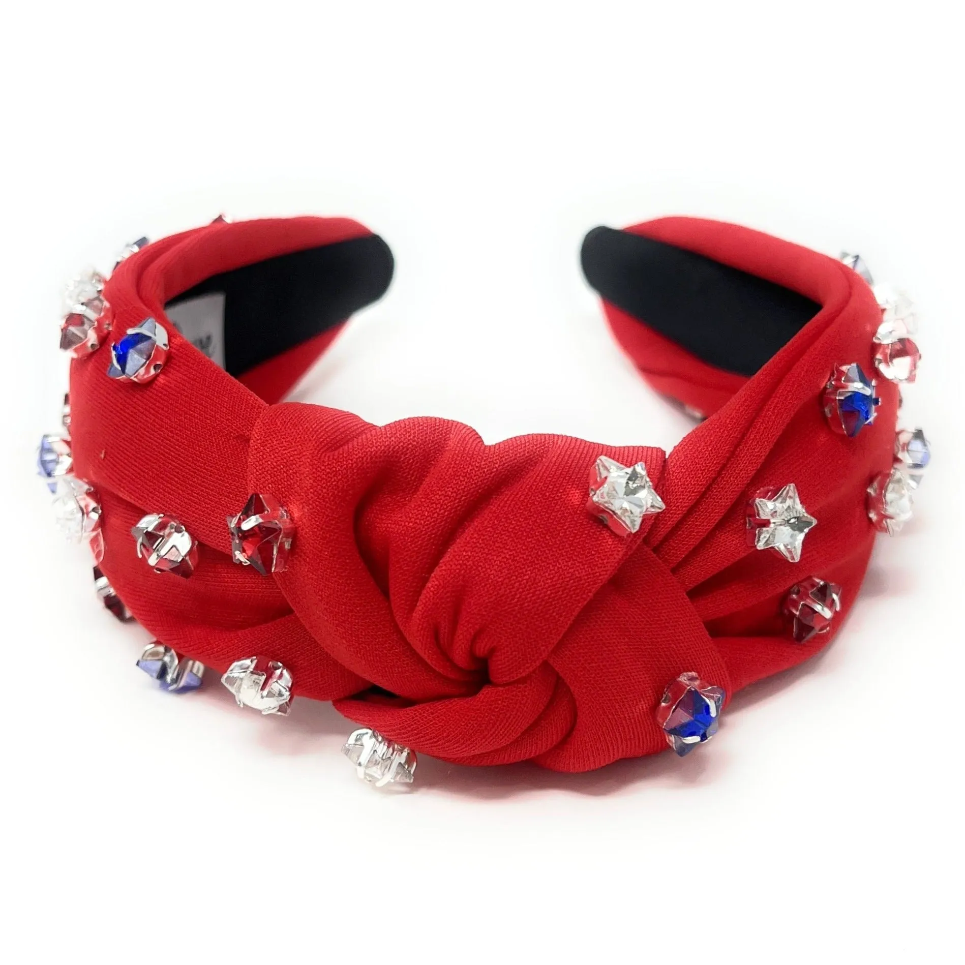 USA Star Studs Jeweled Knot Headband (Red)