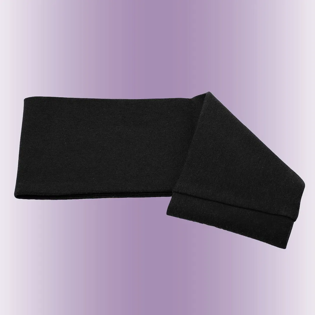 Women's Headbands Cotton Jersey 3" Wide Yoga Fitness Fashion Made in the USA Black