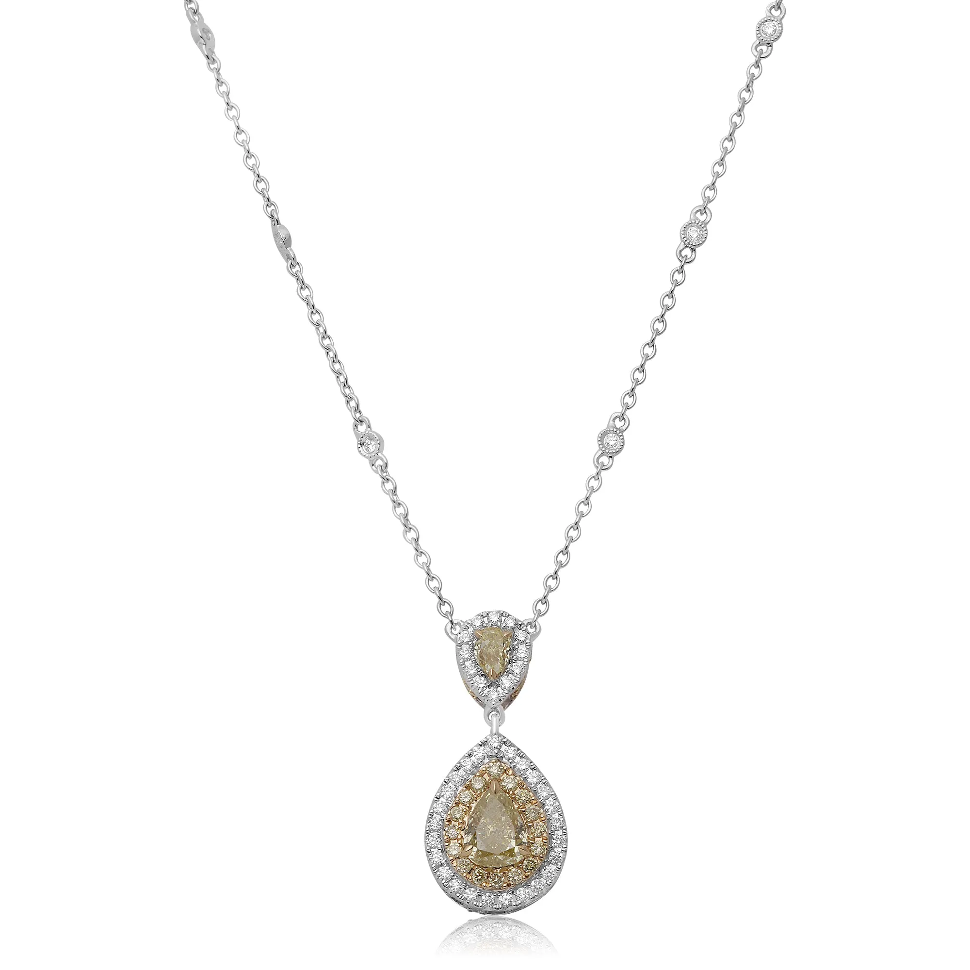 Yellow Diamond Teardrop Pendant