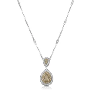 Yellow Diamond Teardrop Pendant
