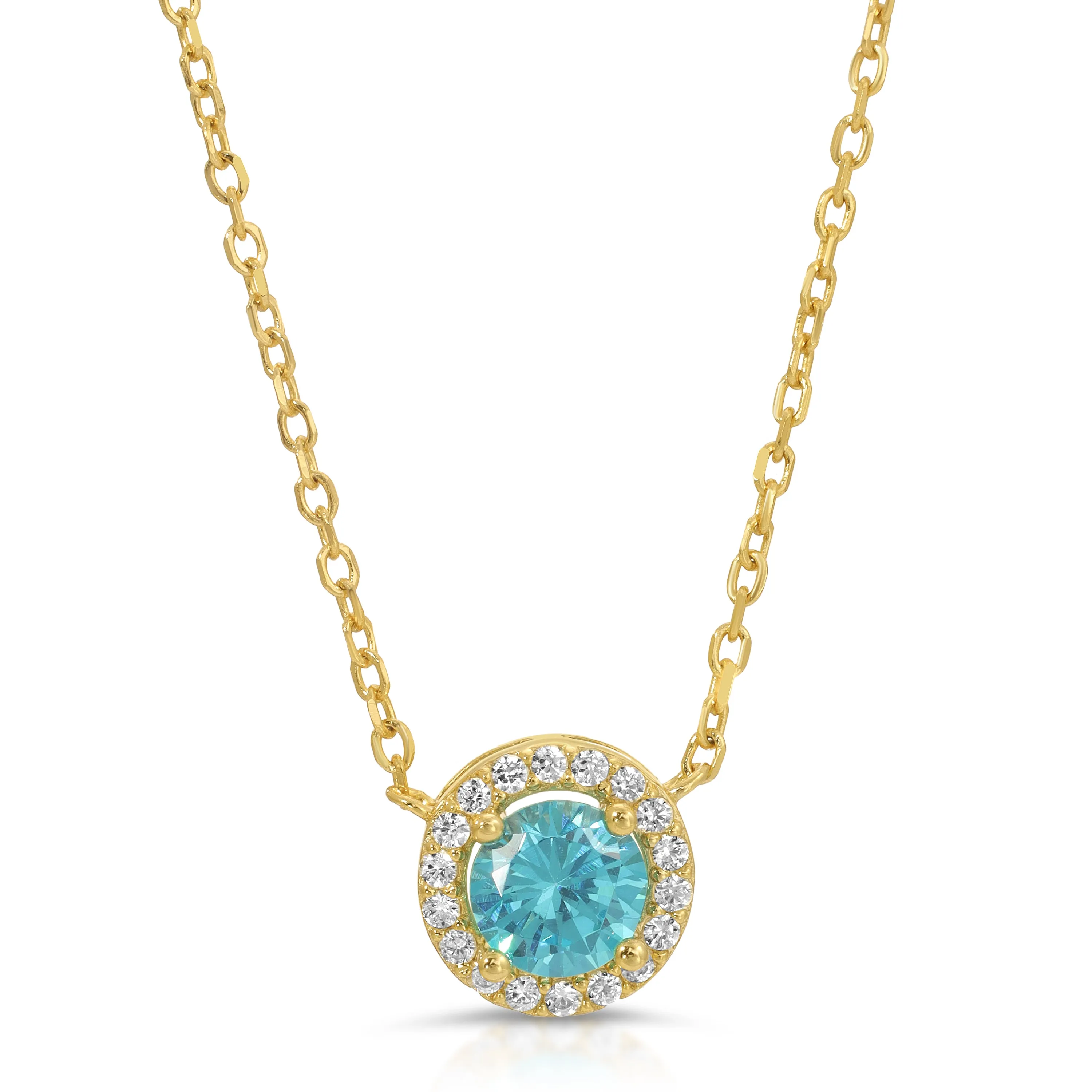 Yellow Gold Chain Gemstone Necklace