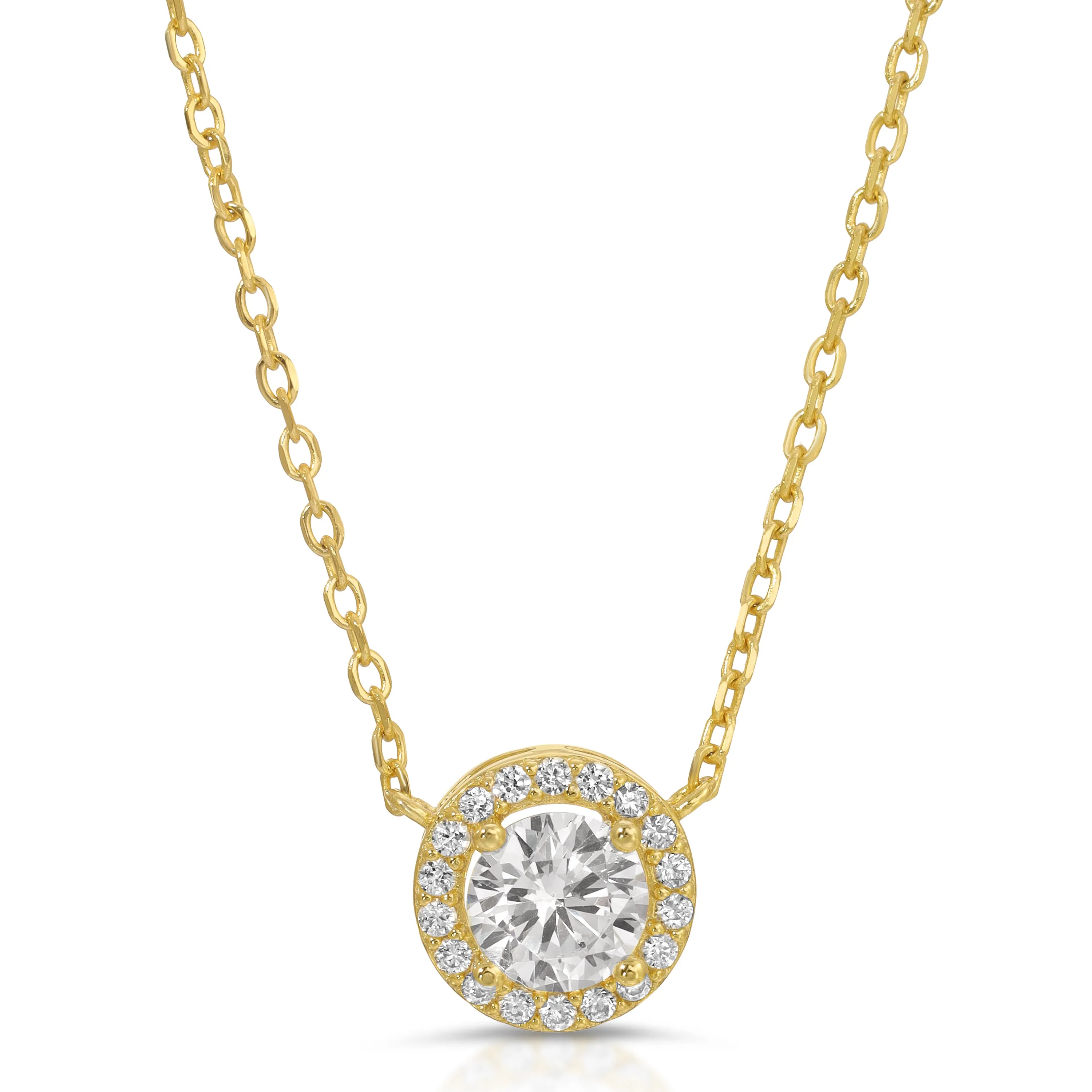 Yellow Gold Chain Gemstone Necklace