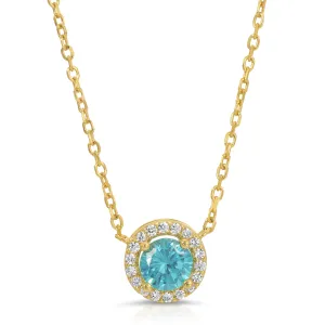 Yellow Gold Chain Gemstone Necklace