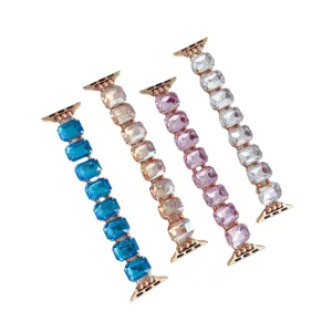 Zircon Strap for Apple Watch Band Jewelry Metal Bracelet Chain for Iwatch98765SE Ultra Women Elastic Gem Series40 41 42 44 45mm